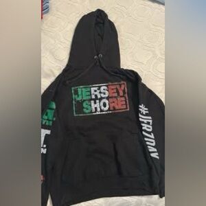 Jersey Shore Graphic Hoodie with Sleeve Print